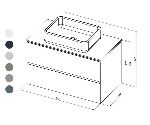 тумба с раковиной ALLEN BRAU INFINITY 85